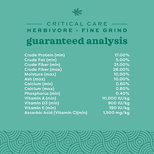 Oxbow Critical Care Herbivore Fine Grind, Rabbit & Guinea Pig, Papaya, 100g | Emergency Food for Rabbits and Guinea Pigs, Herbivore Recovery Diet, Papaya, Syringe or Tube Feeding, Complete Nutrition - size: 3.53 Ounce (Pack of 1)