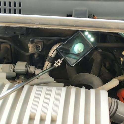 Telescopic inspection mirror with light large telescoping led 360 Inspection Rotating lamp automotive mechanic repair reversing on a stick extendable hand handle car extra held vehicle extended - style: 3 LED