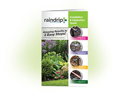 Raindrip SDGCBHP Automatic Drip Irrigation Watering Kit with Timer for Ground Cover & Flower Beds, Waters up to 200 Sq. ft, Timer with Customizable Settings & 13 GPH Half-Circle Adjustable Sprayers, Black;Galvanized Steel;Brown - color: Timer, style: Grou