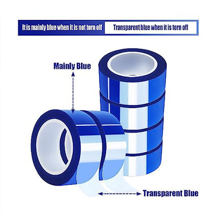 MEBMIK 6 Rolls 20mm x16m(52FT) Blue Heat Tape High Temperature Heat Resistant Tape Heat Transfer Tape for Heat Sublimation Press Vinyl,No Residue