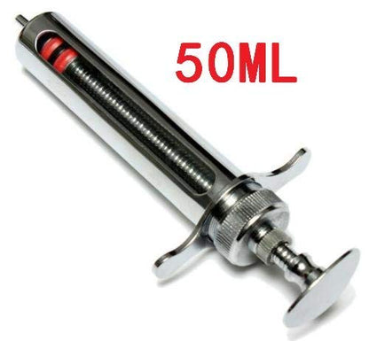 EatingBiting FOR Animal only 50ml Reusable Stainless Steel Hypodermic Veterinary Animal Syringe Glass for Lab / Quality stainless steel / simple structure / with locking screws simple operation