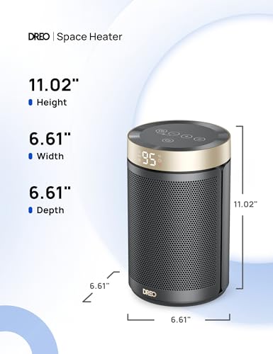 DREO Space Heater, Portable Electric Heaters for Indoor Use with Thermostat - color: Gold