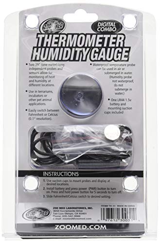 Zoo Med Labs Digital Thermometer Humidity Gauge, Single (TH-31)