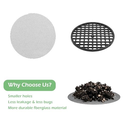 150Pcs Drainage Mesh, Black Plant Mesh, Flower Pot Hole Mesh Pad | 2 3 4 Inch Plastic Round Drainage Mesh Screen Cover, Assorted Sizes, Bonsai Bottom Grid Mat, Indoor Outdoor Gardening Plants
