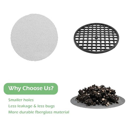 150Pcs Drainage Mesh, Black Plant Mesh, Flower Pot Hole Mesh Pad | 2 3 4 Inch Plastic Round Drainage Mesh Screen Cover, Assorted Sizes, Bonsai Bottom Grid Mat, Indoor Outdoor Gardening Plants