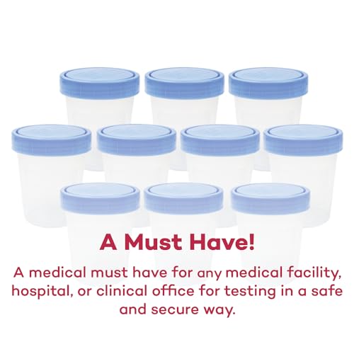 Dealmed Urine Specimen Cups with Lids - Non-Sterile, 4 oz, 500 Count | Polypropylene Construction, Screw-On Leak Resistant Cap, Single Use, For Clinics And Labs, Liquid Or Solid Samples