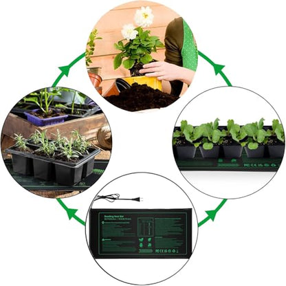 Seedling Heat mat | 4 Pack | Durable Waterproof | Heat Mats for Seed Starting,Seed Germination Heating Mat 10 x 20.75 Inch - size: 4 Pack Seedling Heat mat