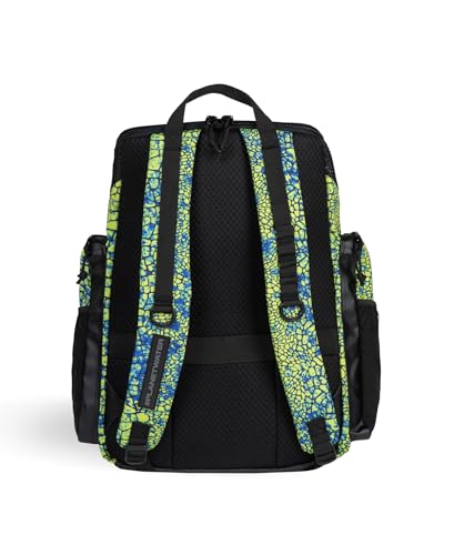 ARENA One Go Swim Backpack Travel Large Size Athletes Sports Equipment Bag 45 Liters - color: Snakeskin Print Green