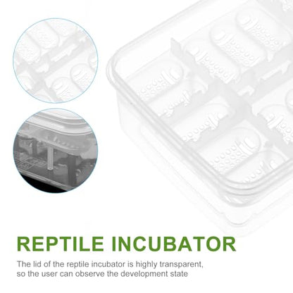 Mipcase Frog Snake Lizard Incubator Case 16 Egg Slots Lightweight Portable Reptile Tool