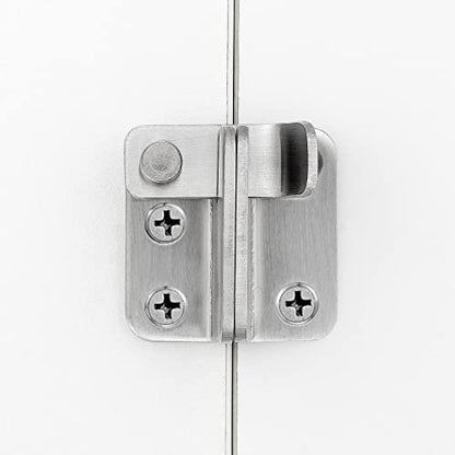 2 Set Brushed Nickel Flip Latches with Padlock Hole,2.36”x2.12”Gate Latch | Stainless Steel Sliding Barn Door Lock ,for bedroom,drawer,Wine Cabinet,cabinet,garage,window,pet enclosures - color: Brushed Nickel_2 Pack