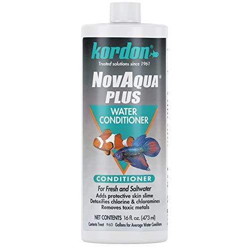 Kordon #33156 Novaqua Plus- Water Conditioner for Aquarium, 16-Ounce, Black - size: 16 Ounce