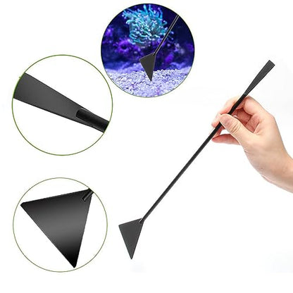 3Pcs Aquascaping Tools Kit, Long Stainless Steel Aquatic Plant Tweezers, Scrapers, Long Handle Feeder Tools for Fish Aquariums, Reptiles Snakes Lizard Gecko Spider and Bird (Black) - color: Black