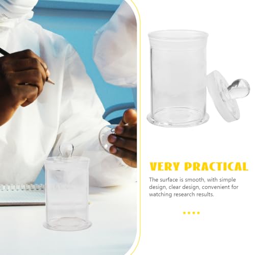 Healifty 4.7 Inch Glass Specimen Bottle, Clear Sample Jar | Clear Round Glass Jar with Lid for Lab Samples, Specimen Storage, Classroom Science, Industrial Use and Display
