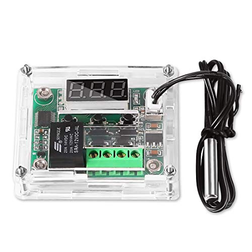 UMLIFE 2PCS Temperature Controller Module with Case, XH W1209 LED Display Digital Thermostat Module with Waterproof NTC Probe -50~110℃ Electronic Temperature Temp Control Module Switch - color: W1209+Case, size: 2PCS