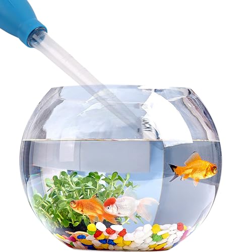 2Pcs Manual Fish Tank Cleaning Tools,30ml Aquarium Water Changer,21 Inches Multifunction Siphon Dropper for Fish Bowl Waste Remover,Aquarium Bottom Gravel Waste Clean,Coral Feeder(Blue)