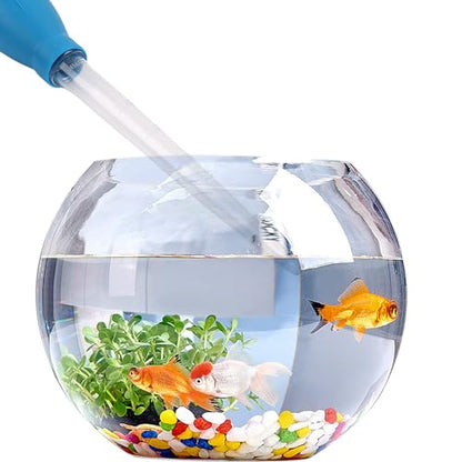2Pcs Manual Fish Tank Cleaning Tools,30ml Aquarium Water Changer,21 Inches Multifunction Siphon Dropper for Fish Bowl Waste Remover,Aquarium Bottom Gravel Waste Clean,Coral Feeder(Blue)