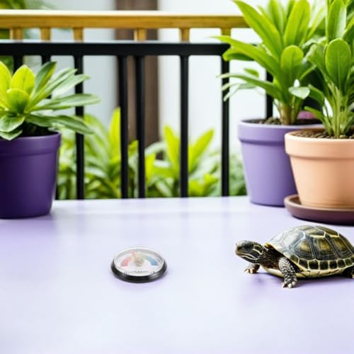 NUOBESTY 2pcs Reptile Tank Round Hygrometer for Turtle and Tortoise, Accurate Humidity Gauge with Universal Compatibility, Plastic Material, Suitable for Acrylic Tank and Enclosure