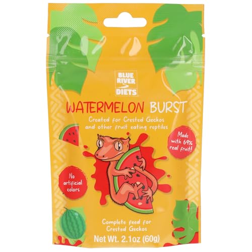 Blue River Diets Crested Gecko Diet | Watermelon Burst | All Natural Low Fat Complete Gecko Food | 2.1oz