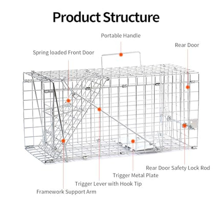 17" Humane Folding Squirrel Trap,Easy Catch and Release | Humane Live Animal Trap for Squirrels