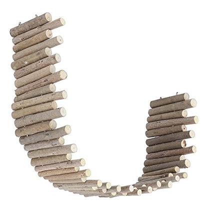 Yosoo Health Gear Hamster Wooden Fence Rat Ladder Bridge Toy Wood Hideout for Small Animals Bridge Reptils Pig Ladder Rat Chew Toys Reptile Play Climb (60CM Fence)