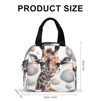 Giraffe Lunch Bag for Women Men | Insulated Lunch Box Leakproof Food Meal Containers Reusable Foldable 6L Capacity Lunch Tote Bags for Work Picnic Travel - color: style-17