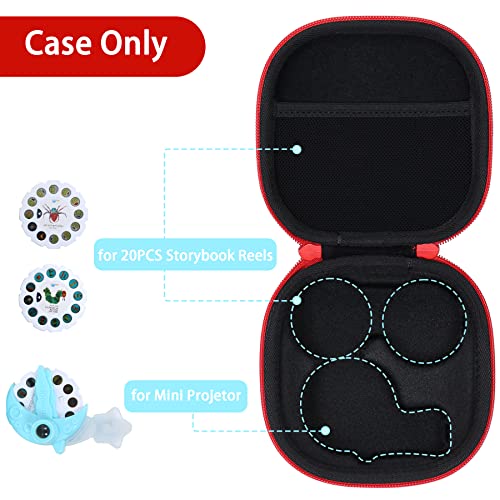 Aenllosi Hard Case for Moonlite Mini Projector Gift Pack fits upto 20 | EVA case construction, Water-resistant design, Dust-resistant design, Smooth zipper access, Carry handle, Case only - color: Red