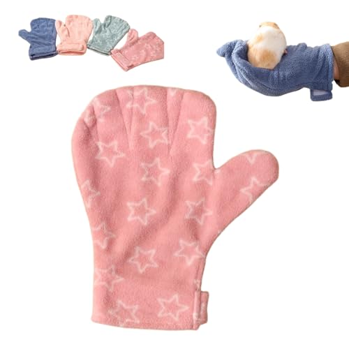 1 pc Hamster Glove Anti Bite Guinea Pig Handling Glove Bite Proof Rabbit Holding Glove Biting Protection Bath Wipe for Hedgehog Sugar Glider Gerbils Mice Rats Small Animals Parakeet (pink star) - color: pink star