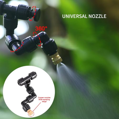 lyrlody Rainforest Terrarium Spraying System - 360° Rotation Nozzle, APP Control, Fine Mist, Compact Design, Flexible Water Input (10m 4 nozzles)