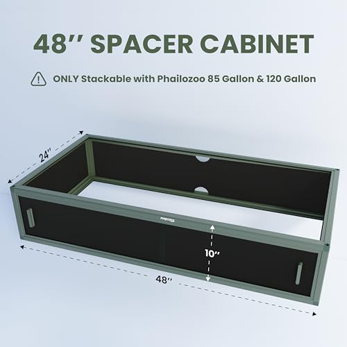 85 Gallon Reptile Tank with 48" Spacer Cabinet, Only for Phailozoo 85/120 Gallon Reptile Enclosure, Reptile & Amphibian Enclosure Terrarium Stand, 48"x 24" x 10"