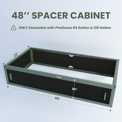 85 Gallon Reptile Tank with 48" Spacer Cabinet, Only for Phailozoo 85/120 Gallon Reptile Enclosure, Reptile & Amphibian Enclosure Terrarium Stand, 48"x 24" x 10"