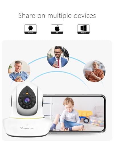 VSTARCAM 3MP Pet Cameras, Security Camera Indoor, Interactive Cat/Pet Camera with Phone App, 2.4GHz with IR Night Vision, AI Motion Tracking, 2-Way Audio, 24/7 Cloud & SD Card Storage
