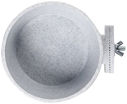 Lixit Quick Lock Removable Cage Bowls for Rabbits, Guinea Pigs, Gerbils, Ferrets, Dogs, Cats, Birds, and Other Small Animals - Made in USA (Gray, 20 Ounce) - size: 20oz