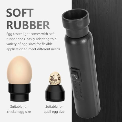 Bright Cool LED Light Egg Candler Tester Candler Candling Lamp, Egg Candler LED Light for Monitoring Eggs Development with 2 Soft Rubber (Battery Box)