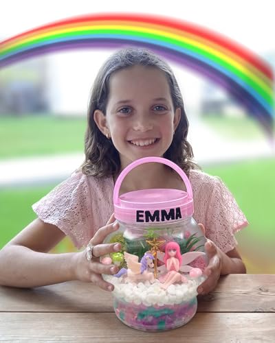 Make Your Own Light-Up Fairy & Unicorn Terrarium Arts and Crafts for Kids, Fairy Gifts for Girls Ages 4 5 6 7 8 9 10 Years, Best DIY Art Set, Unicorns Gifts & Little Girls Fairy Toys Birthday Present - style: Fairy & Unicorn