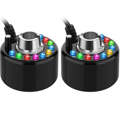 2 Pcs Mist Maker Fogger Small Ultrasonic Fog Machine Fountain Halloween Cauldron Mister Fogger Water Garden Pond Foggers Air Humidifier with 12 LED Light Flashes for Party (Light, Plastic)