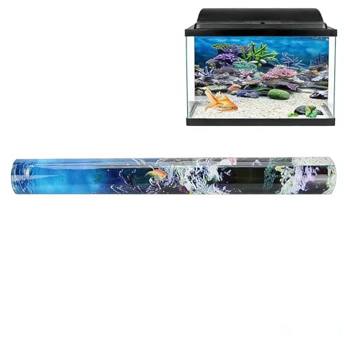 Aquarium Background Poster PVC Coral Reef Decor 29.9x11.8 Inch | Self- marine backdrop, ornament, horizontal fish wallpaper, ocean theme scenery attachment, - size: 76*30cm