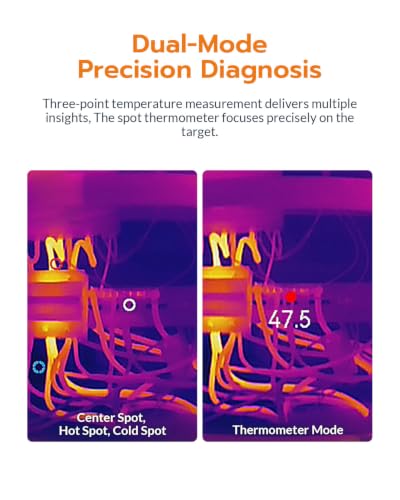GT24S 320×240 UIRA-IR Thermal Camera with Thermometer Mode | 256×192 IR Sensor, Lightweight 198g Thermo Camera for HVAC & Home Inspection, 10h Battery Life, -4°F-1202°F, NETD<40mK, 25Hz