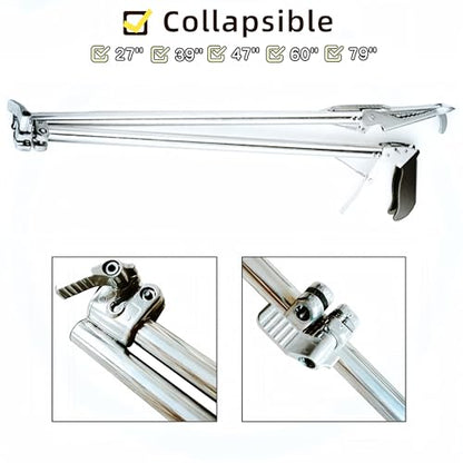 Snake Tong Collapsible Reptile Grabber Rattle Snake Catcher Stainless Steel Wide Jaw Handling Tool with Lock and Comfortable Grip Handle (39inch-100cm - style: 39 inch-Collapsible