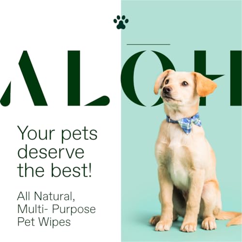 ALŌH Hypoallergenic Multi-Purpose Pet Wipes, All-Natural & Unscented | Grooming & Cleaning Wipes for Paws, Butt, Face & Body - Sensitive Skin Safe with Coconut & Avacado Oil - 50 Wipes - color: Unscented (1 Pack)