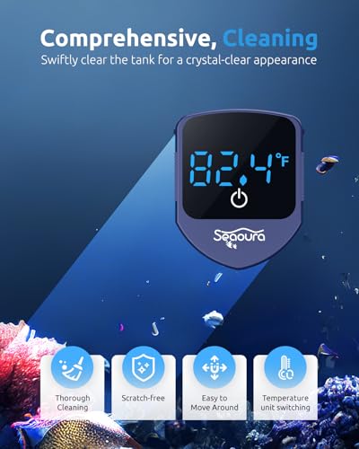 Aquarium Magnetic Cleaner with Thermometer, Fish Mini Magnet Brush Scrubber | Tiny Magnet Cleaner Floating Cleaning ToolAlgae Scrapers(Only for Glass Fish Tank) - color: Blue