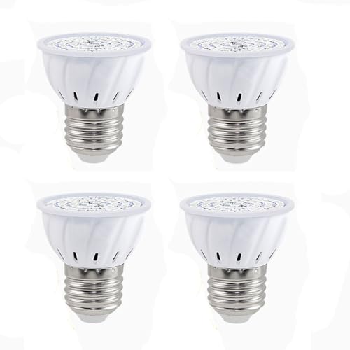 Grow Light Bulb, Full Spectrum 7W Grow Lamp (50 Watt Equiv),E26 Base Perfect for Seeding and Growing of Indoor Plants, Seed Starting,Flowers 4 Pack