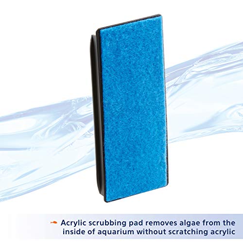 Aqueon Aquarium Algae Scraper, Fish Tank Cleaning Magnet, Large | Magnetic aquarium glass cleaner for glass or acrylic, curved pad cleans flat and curved surfaces - size: Large