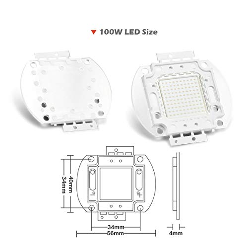 CHANZON High Power Led Chip 100W Blue | (3000mA / DC 30V - 34V / 100 Watt) Super Bright Intensity SMD COB Light Emitter Components Diode Bulb Lamp Beads DIY Lighting - color: F) Blue