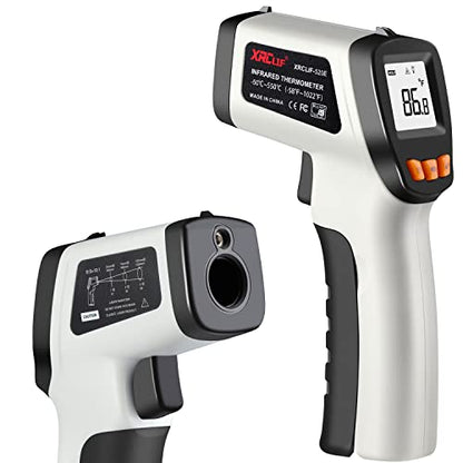 IR Laser Thermometer Temperature Gun, -58°F to 1022°F Non-Contact Infrared Temp Gun with Adjustable Emissivity & LCD Display for Cooking, Ice Tea Making, BBQ, Industrial and Objects - color: Gray -58°F ~ 1022°F
