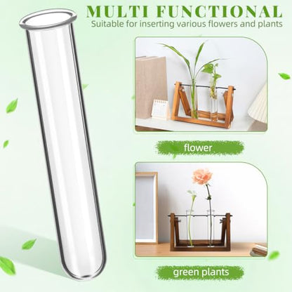 4Pcs Hydroponic Glass Test Tube Vases for Flower Propagation Small Plant Terrarium Holders Space-Saving 5.90X1.18X1.18In Home Office Decoration