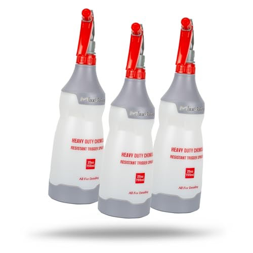Maxshine Heavy Duty Spray Bottle – 25oz Chemical-Resistant Detailing Sprayer with Adjustable Nozzle & Ergonomic Trigger for Car Cleaning, Garage, Home (Gray [Set of 3]) - color: Gray [Set of 3]