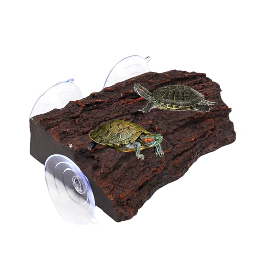 Turtle Basking Platform with 3 Suction Cups, Aquarium Climbing Ramp and Resting Terrace for Pet Turtles, Terrapins, or Frogs in Fish Tanks