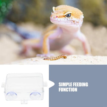 Plastic Reptile Feeding Bowl with Suction Cup for Escape Prevention, Sturdy Lizard and Snake Feeder, Versatile Use in Terrariums and Gecko Habitats