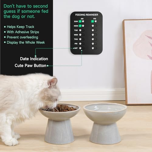 YAUYIK Pet Health Management Set: Digital Pet Scale for Accurate Weighing & Magnetic Feeding Reminder Sticker, Complete Kit to Monitor Your Pet's Diet and Weight for Optimal Health