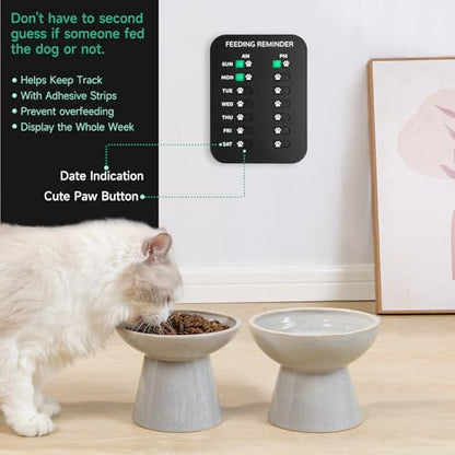 YAUYIK Pet Health Management Set: Digital Pet Scale for Accurate Weighing & Magnetic Feeding Reminder Sticker, Complete Kit to Monitor Your Pet's Diet and Weight for Optimal Health
